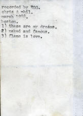 EGG - ZIP - Cassette tape - back cover - Chris Ballew from PUSA