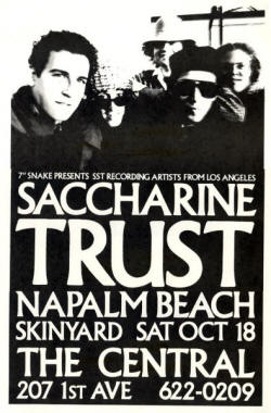 Poster - Skin Yard - 1986 - Jason Finn's first show drumming with Skin Yard