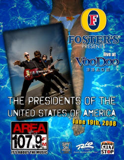2008 - Tour Poster - Presidents Of The USA / PUSA - Las Vegas