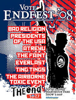 2008 Tour- The Presidents Of USA / PUSA at the End (Poster) with Everlast, Airborne toxic event