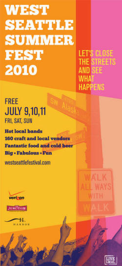 2010 - Poster - Caspar Babypants / Chris Ballew (from the Presidents of USA / PUSA) - West Seattle Summerfest, Alaska Stage, Seattle, WA