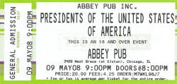 PUSA - Ticket - Tour - the abbey pub, chicago 2008