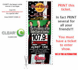 Poster / Ticket - PUSA / Presidents Of The USA 